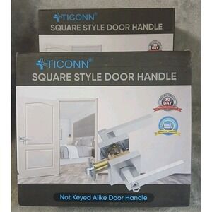 Lot Of 2 TICONN Door Handle Heavy Duty Not Keyed Alike Square Door Lever Bedroom